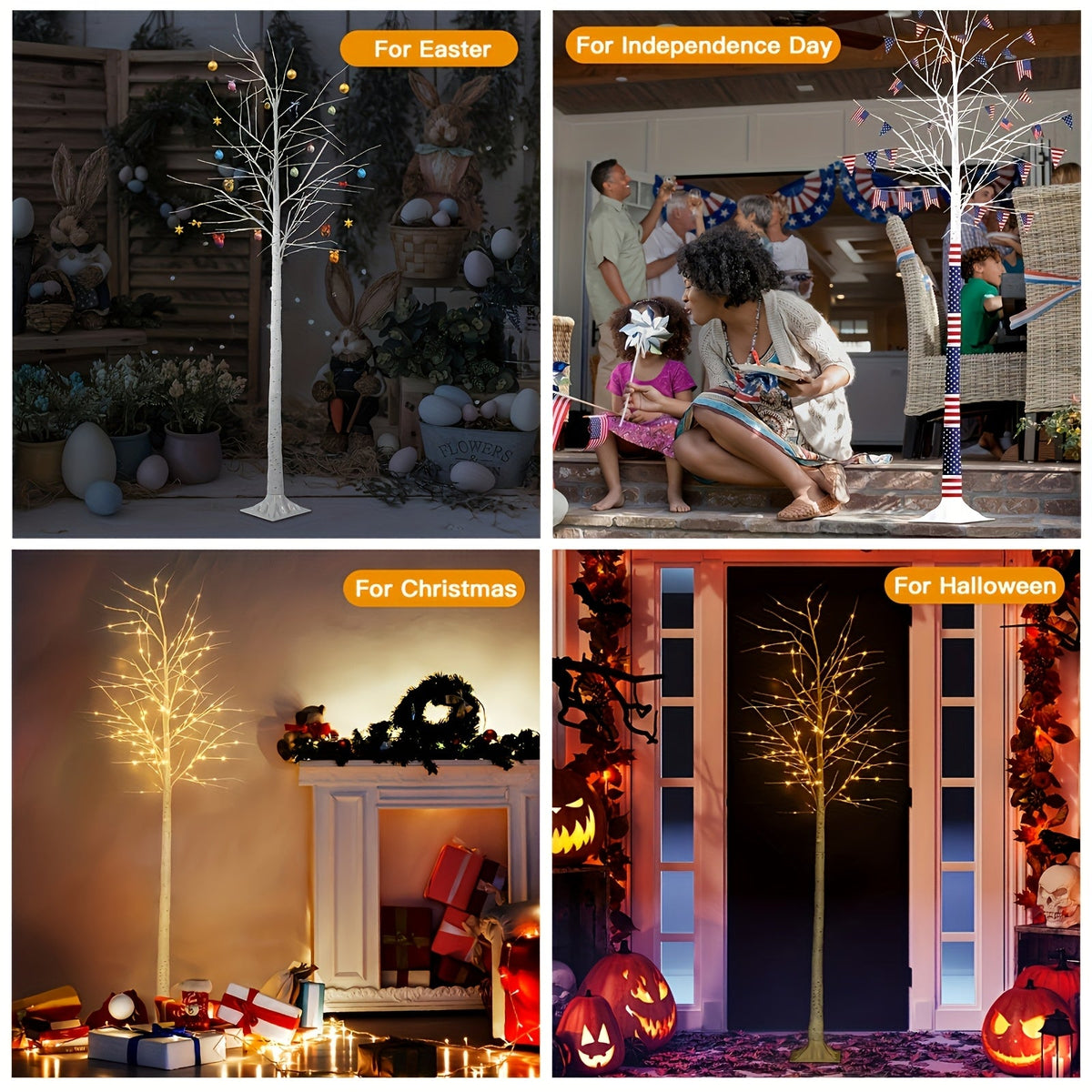 New Arrival: 6ft Warm White LED Birch Tree Lamp – USB Powered & Perfect for Gifting
