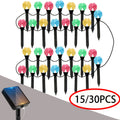 15/30/45 LED Solar Bubble Ball Stake Lights for Garden Flower Beds, Foam-shaped Solar LED Garden Path Lights, Decorative Crystal Ball String Lights, Suitable for Courtyards, Camping, Parties, Festivals, Weddings, Dances and Birthday Decorations