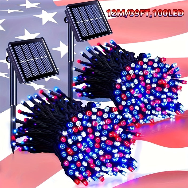 Solar Halloween Decorative Lights - 100 LED 39 Feet Outdoor String Lights with Remote Control and 8 Lighting Modes, IP65 Waterproof, Ideal for Parties, Gardens, Yards, Christmas Trees, Landscape Lighting, Holiday Displays and Festival Illumination
