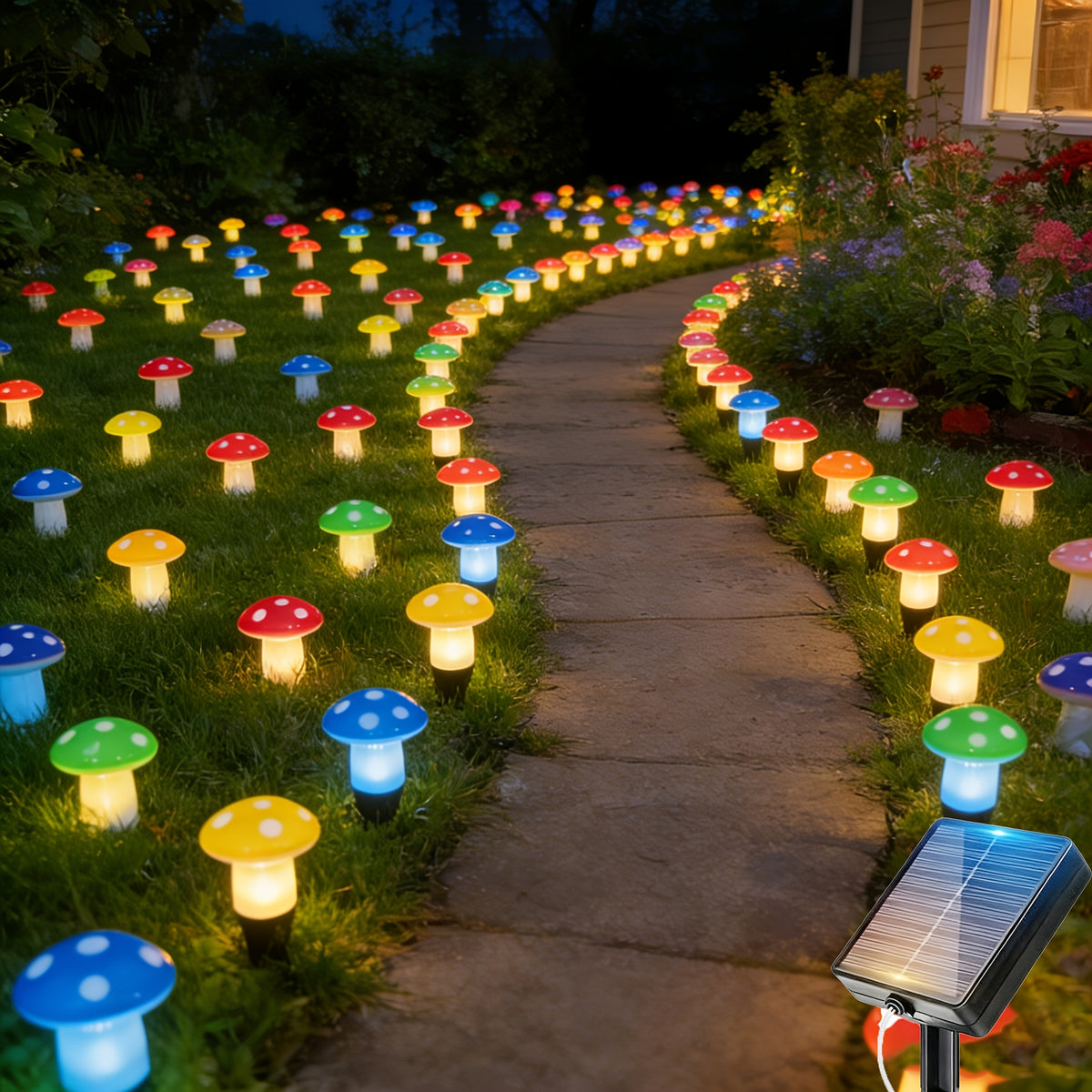 Solar Mushroom Lights, Mini Thumb-sized Mushrooms (15 mushrooms per set), Solar Outdoor Lights, Lawn Lights, Warm Light for Summer Courtyard Decoration, IP44 Waterproof, Decorations for Independence Day/Christmas Parties and Events