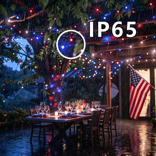 1 pack Independence Day Solar String Lights, July 4th Decorative Lights, 250th Anniversary, Memorial Day Decorations, for Independence Day, National Day, Christmas, New Year Parties, Garden, Yard Outdoor Decoration, IP65 Outdoor Waterproof