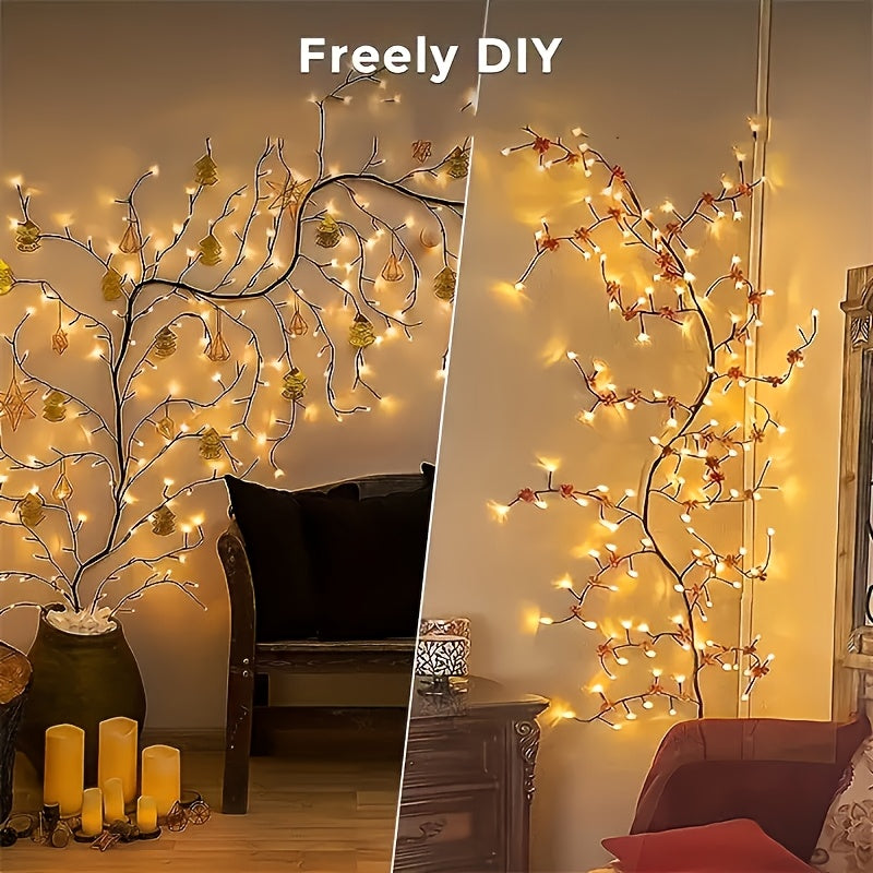 1 Piece Artificial Plant Branch Light for Indoor Wall Decor, 96 LED Weeping Willow Wall Lamp, Aesthetic Decoration for Bedroom and Living Room, Gift for Halloween and Christmas