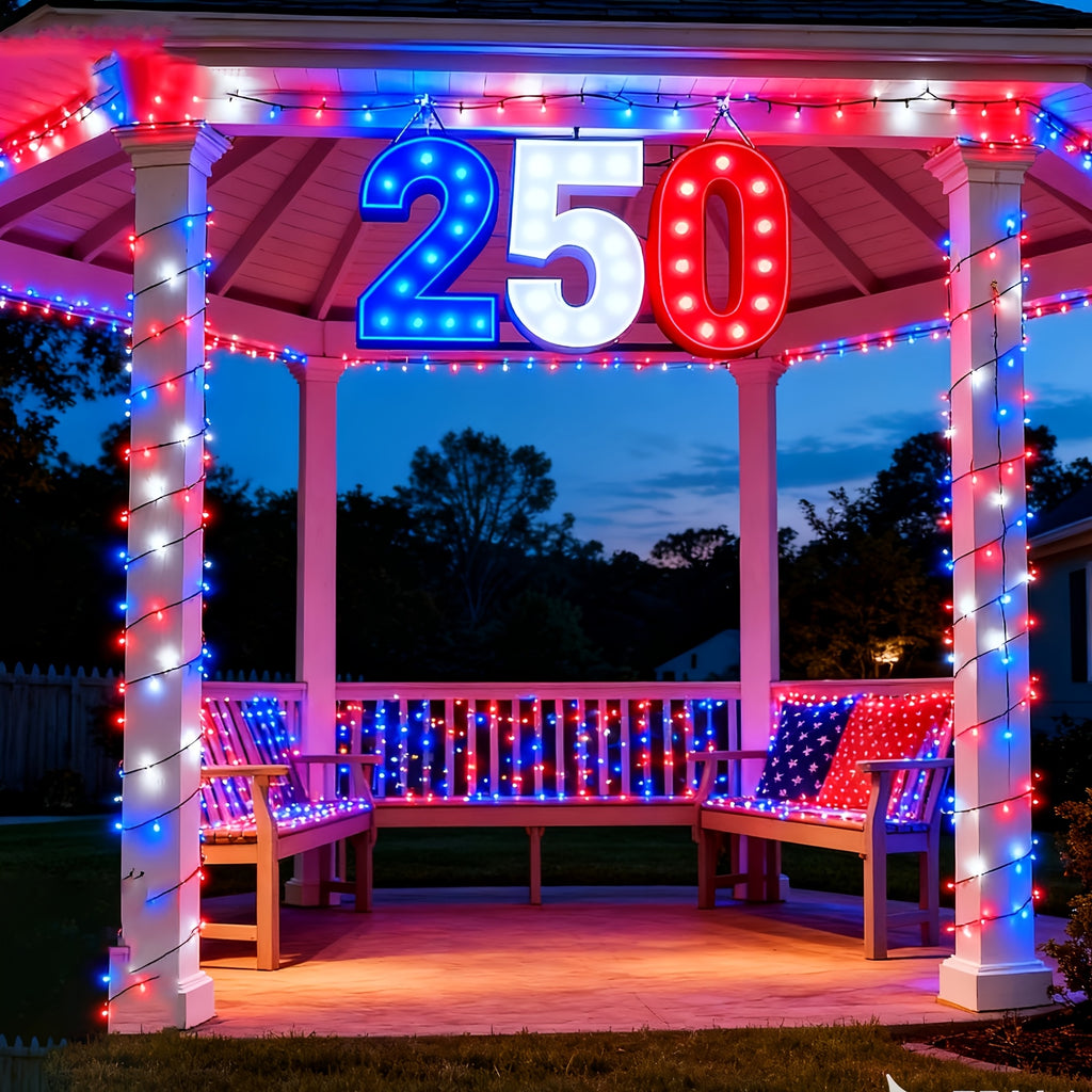 2 Packs 10m Solar Light Strings, LED Light Strings for Independence Day Holiday Decorations, Fairy Lights for Decorating Bedrooms, Eaves and Balconies, Create Atmosphere for Starry Sky Scenes, Courtyards, Gardens and Lawns, IP65