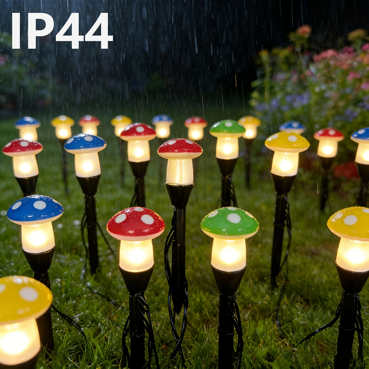 Solar Mushroom Lights, Mini Thumb-sized Mushrooms (15 mushrooms per set), Solar Outdoor Lights, Lawn Lights, Warm Light for Summer Courtyard Decoration, IP44 Waterproof, Decorations for Independence Day/Christmas Parties and Events