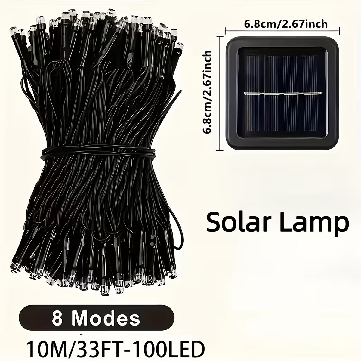2 Packs 10m Solar Light Strings, LED Light Strings for Independence Day Holiday Decorations, Fairy Lights for Decorating Bedrooms, Eaves and Balconies, Create Atmosphere for Starry Sky Scenes, Courtyards, Gardens and Lawns, IP65