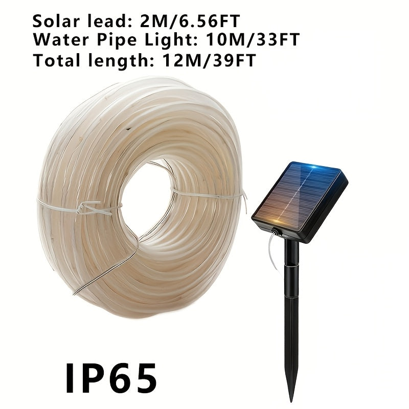 Solar Outdoor Waterproof Light Strip, Summer Garden Decoration, Tree Lights, Multiple Colors, Mother's Day & Christmas Holiday Decorations, 10 Meters 100 LEDs, IP65 Outdoor Waterproof, Charges During the Day and Automatically Lights Up at Night,