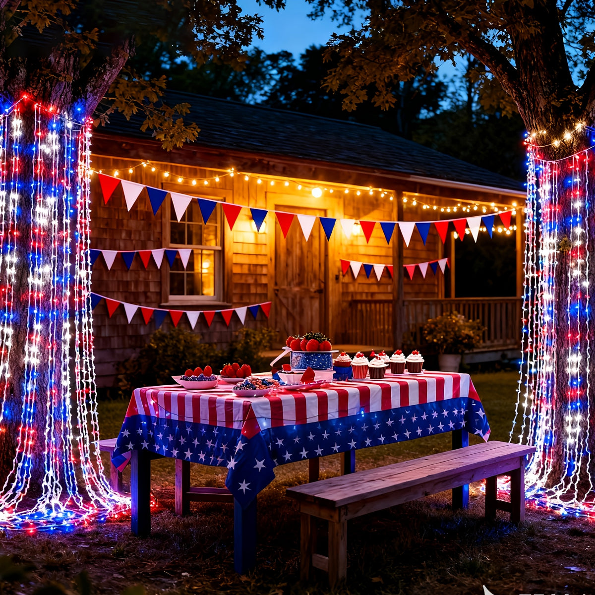 10m Solar String Lights, LED Fairy Lights for Independence Day Holiday Decorations, Decor for Bedrooms, Eaves and Balconies, Create Ambience for Starry Scenes, Courtyards, Gardens and Lawns, IP65
