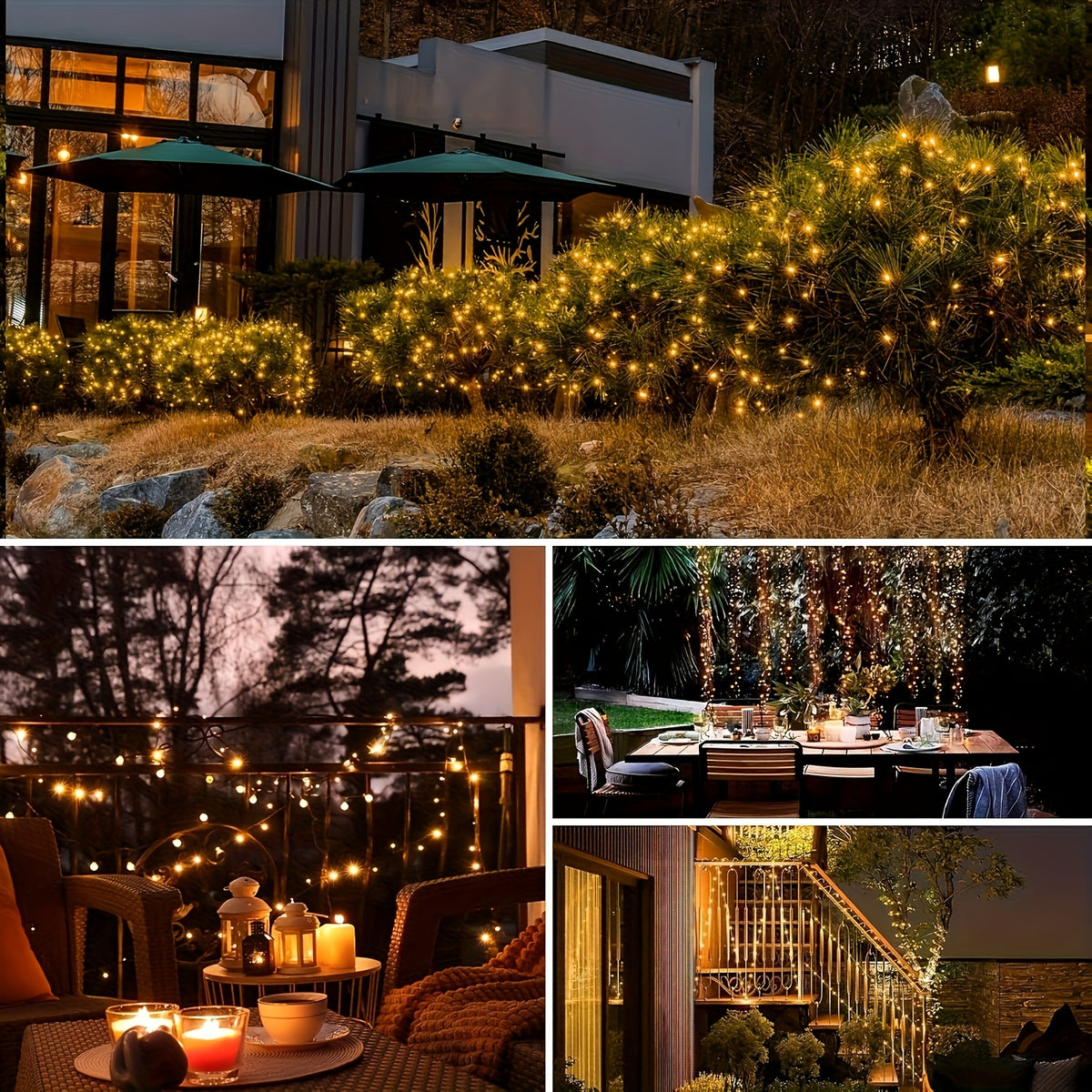 1 Pack Solar Powered Outdoor Copper Wire Fairy String Lights with 100 LEDs, suitable for Christmas, Halloween, Easter and other holiday decorations. Essential outdoor light strings for courtyard, garden and camping decor.