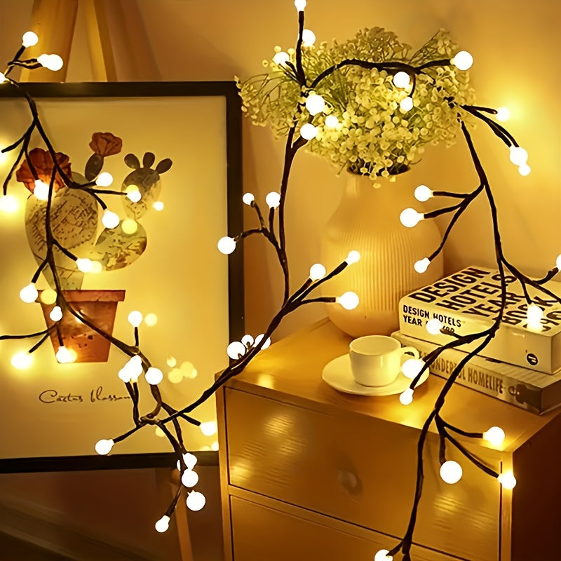 1 Piece Artificial Plant Branch Light for Indoor Wall Decor, 96 LED Weeping Willow Wall Lamp, Aesthetic Decoration for Bedroom and Living Room, Gift for Halloween and Christmas