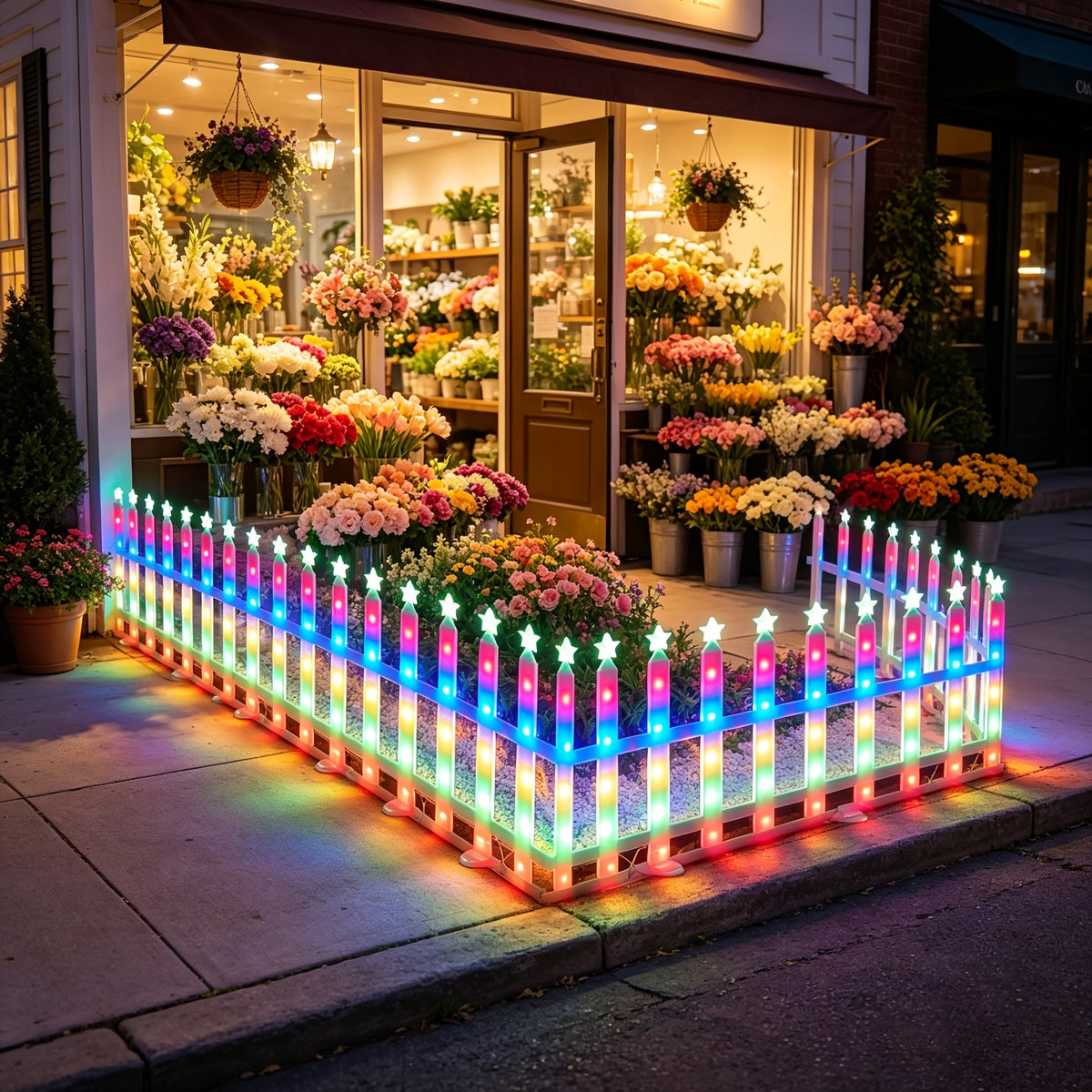 8-Piece Solar Outdoor Lights, Independence Day Decorative Lights, July 4th Star Decor Lights, Simulated Fence for Garden Decoration, Connectable in Multiple Sets, IP65 Splash-Proof for Outdoor Use, 8 Flashing Modes, 3600mAh Battery.