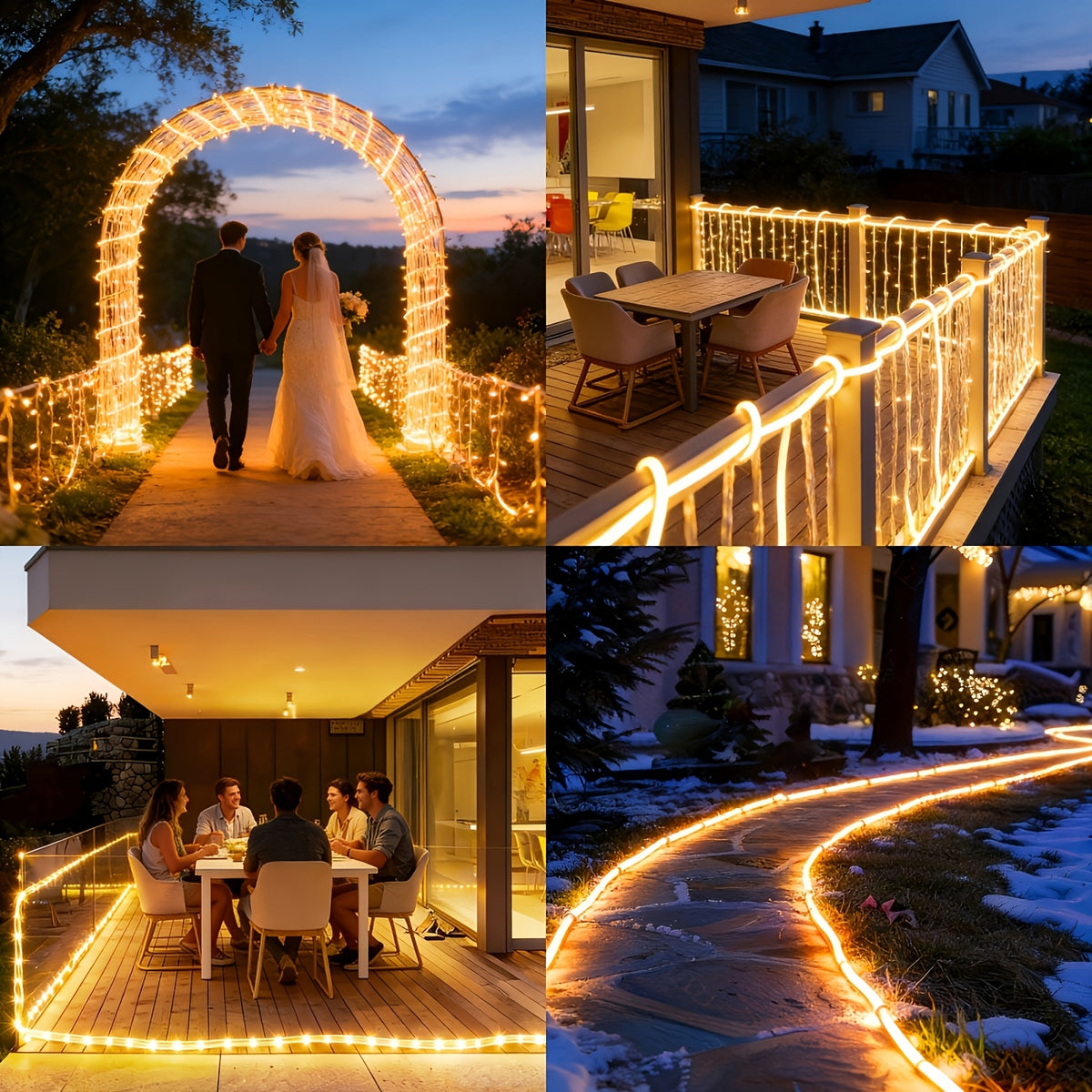 Outdoor Solar Garden String Lights with 100 LED Bulbs, 39 Feet Long, 800mAh Battery, IP44 Protection Rating, Extra-Long Dreamy Light Strings. 8 Lighting Modes for Reliable Use. Ideal for Decorating Your Courtyard, Porch, Trees and Patio.