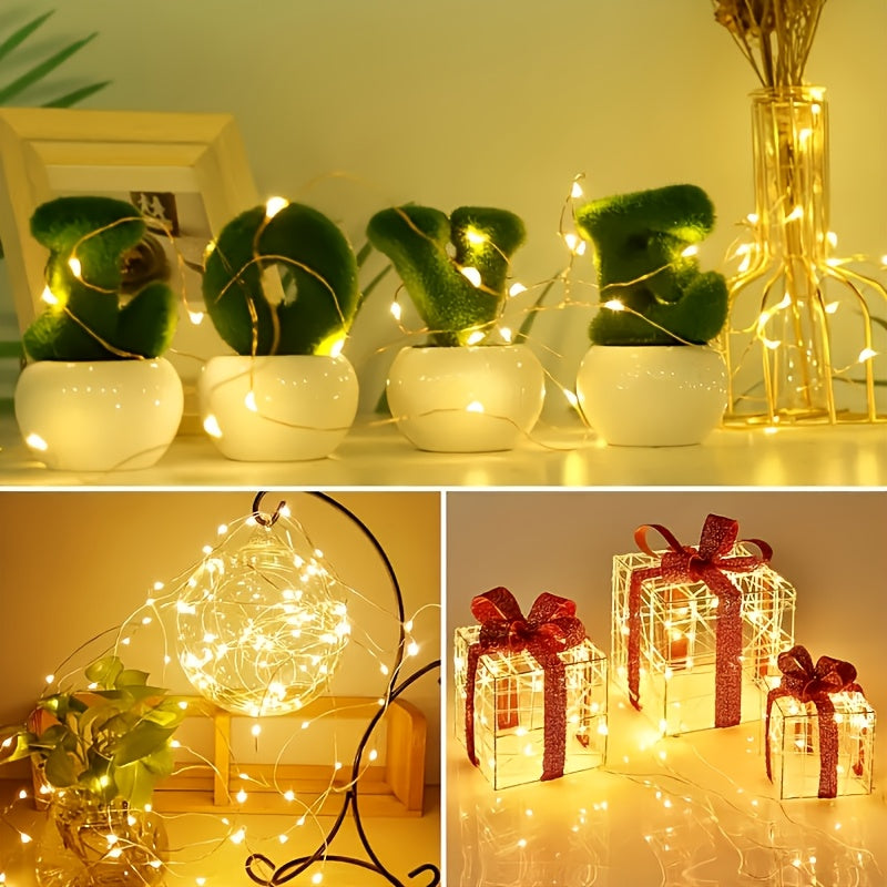 100 Packs Battery Operated Fairy Lights - 6.56 Ft 20 LED Silver Wire Warm White, for Weddings, Parties, Table Decorations, DIY Crafts, Valentine's Day, Mason Jar Decorations (Not Waterproof)