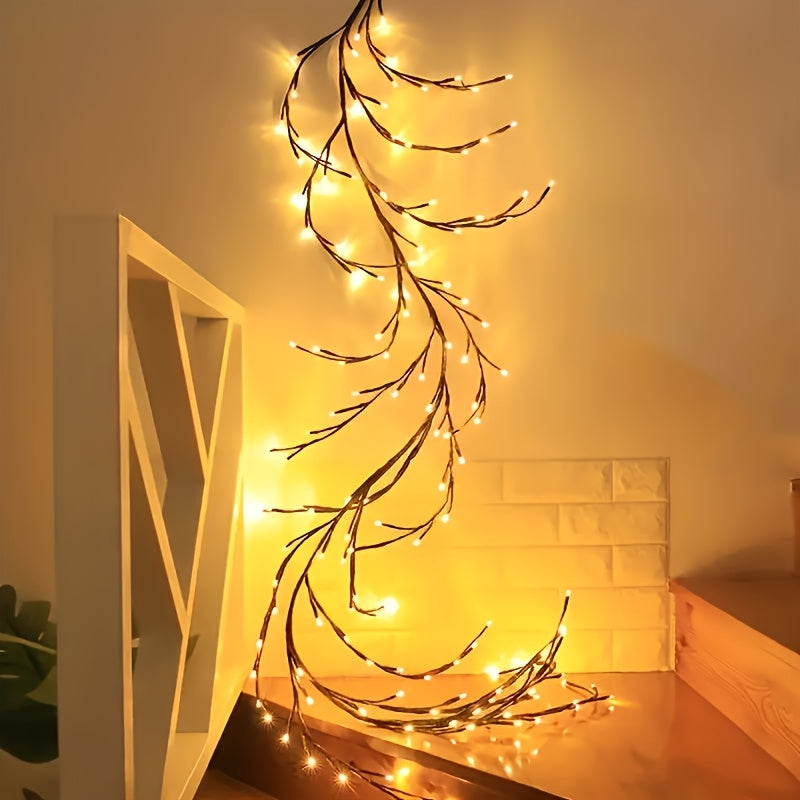 1 Piece Artificial Plant Branch Light for Indoor Wall Decor, 96 LED Weeping Willow Wall Lamp, Aesthetic Decoration for Bedroom and Living Room, Gift for Halloween and Christmas