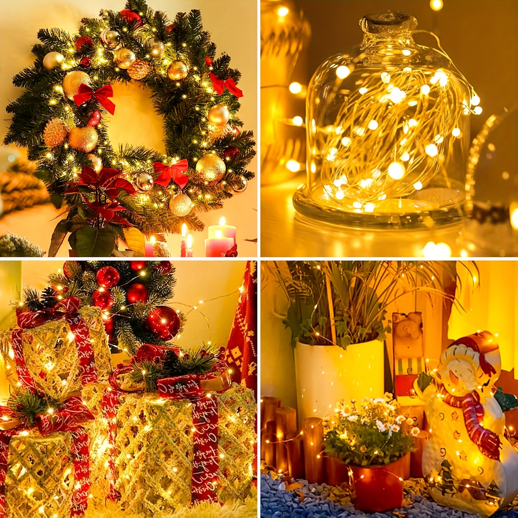 100 Packs Battery Operated Fairy Lights - 6.56 Ft 20 LED Silver Wire Warm White, for Weddings, Parties, Table Decorations, DIY Crafts, Valentine's Day, Mason Jar Decorations (Not Waterproof)