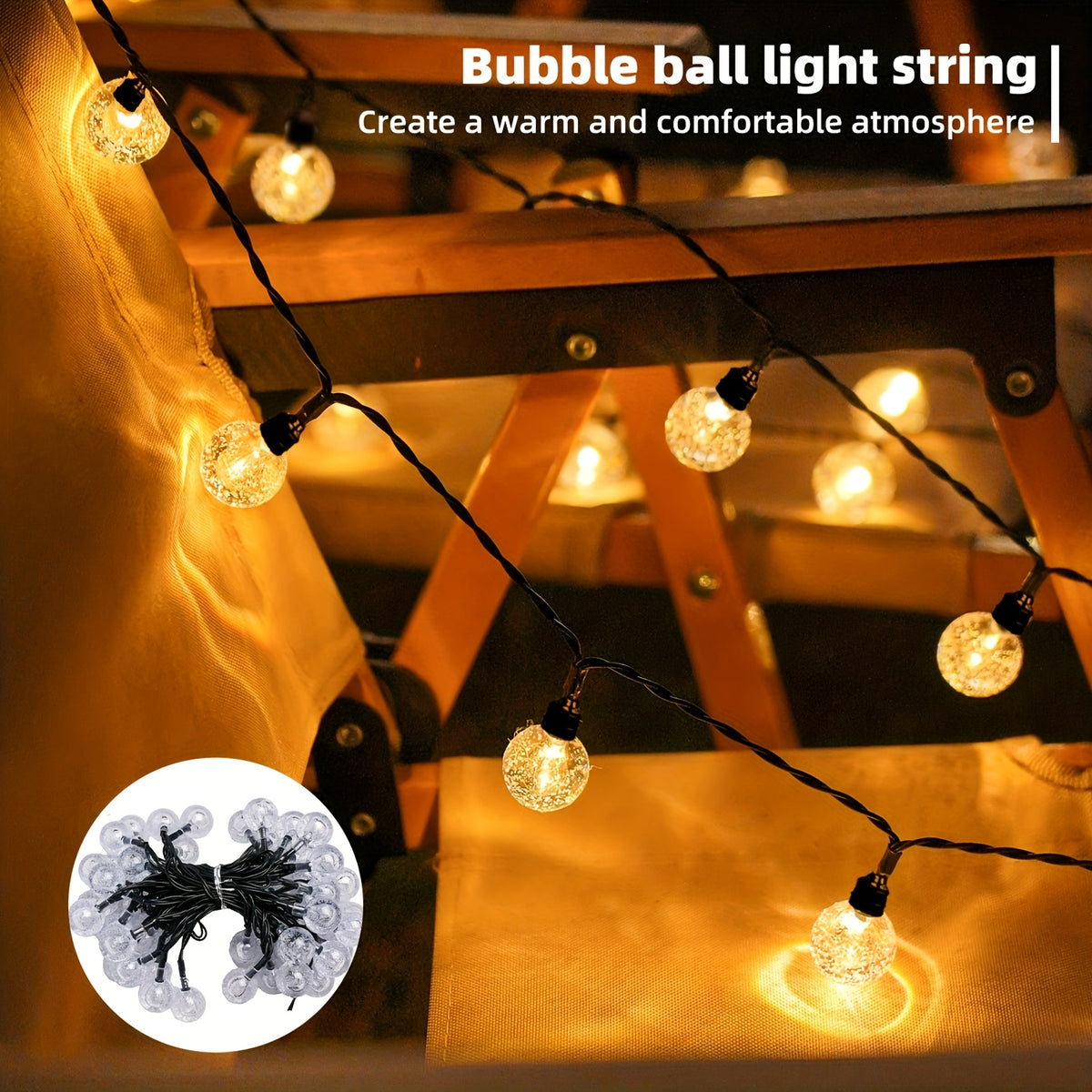 100/50/20 LED Outdoor Solar String Lights, 8 Modes Fairy String Lights, Light Sensor On/Off, Approximately 85 Lumens, IP68 Waterproof, Decorative Lighting for Festivals, Suitable for Weddings, Parties, Yards, Gardens, Camping, Cafés and Balls