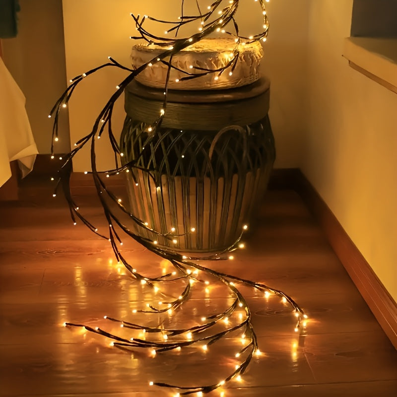 1 Piece Artificial Plant Branch Light for Indoor Wall Decor, 96 LED Weeping Willow Wall Lamp, Aesthetic Decoration for Bedroom and Living Room, Gift for Halloween and Christmas
