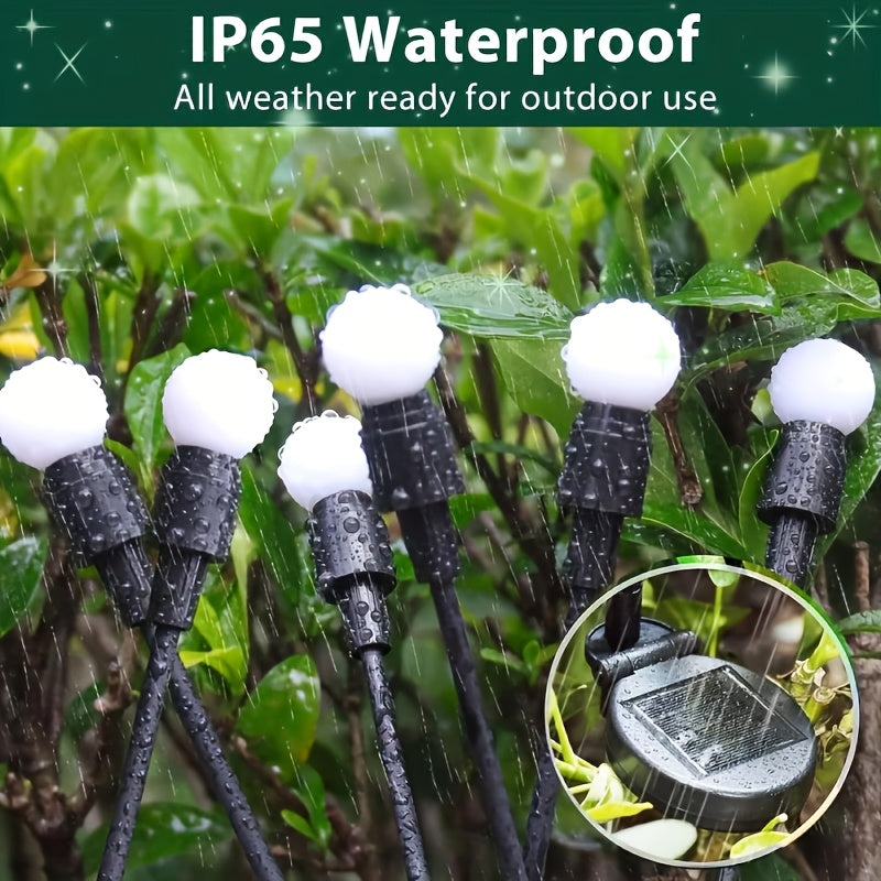 4PA Solar Garden Lights, 6LED Firefly Ground Lights, Outdoor Decorative LED Lights, Garden Decorative Ball Lights, Lighting for Holiday Parties, Christmas, Independence Day and Dances, add beautiful decorations to your garden, warm light 5 lumens