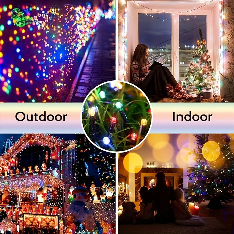 2 Packs 10m Solar Light Strings, LED Light Strings for Independence Day Holiday Decorations, Fairy Lights for Decorating Bedrooms, Eaves and Balconies, Create Atmosphere for Starry Sky Scenes, Courtyards, Gardens and Lawns, IP65