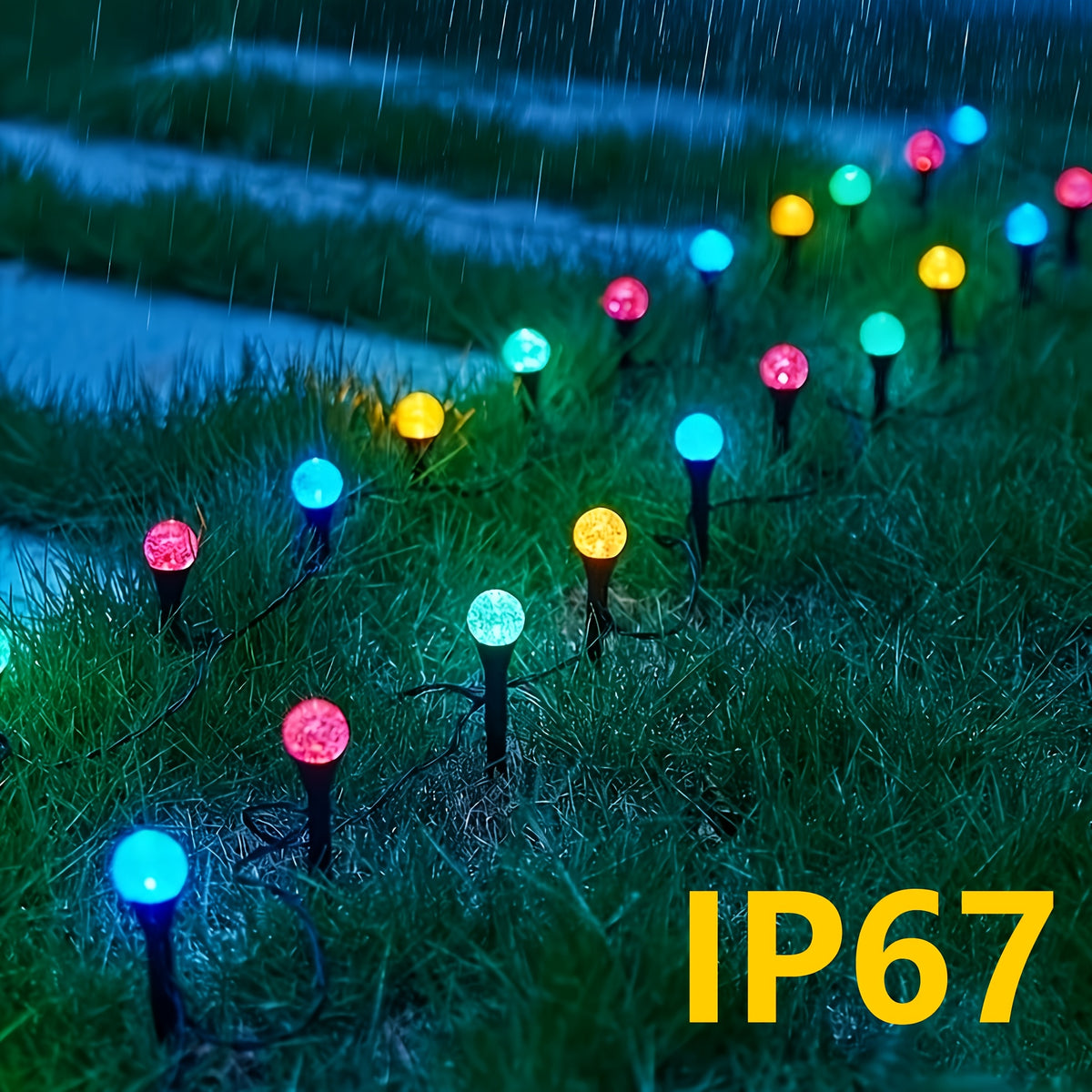 15/30/45 LED Solar Bubble Ball Stake Lights for Garden Flower Beds, Foam-shaped Solar LED Garden Path Lights, Decorative Crystal Ball String Lights, Suitable for Courtyards, Camping, Parties, Festivals, Weddings, Dances and Birthday Decorations