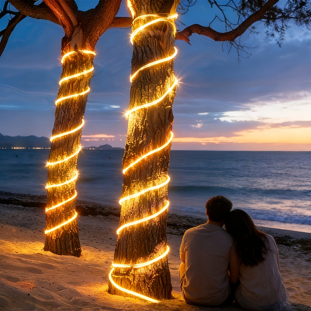Outdoor Solar Garden String Lights with 100 LED Bulbs, 39 Feet Long, 800mAh Battery, IP44 Protection Rating, Extra-Long Dreamy Light String. 8 Lighting Modes for Worry-Free Use. Ideal for Decorating Your Yard, Porch, Trees and Patio.